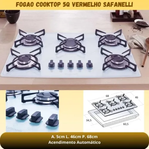 Balcão + Cooktop 5 bocas