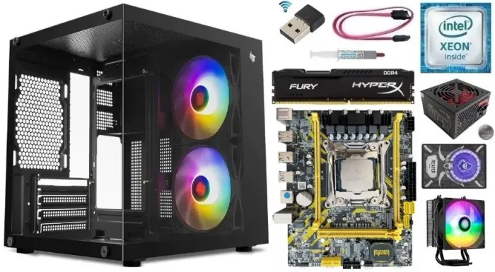 Kit Placa Mãe Intel X99 Xeon E5 2680 V4 8gb Fonte Ssd Hd