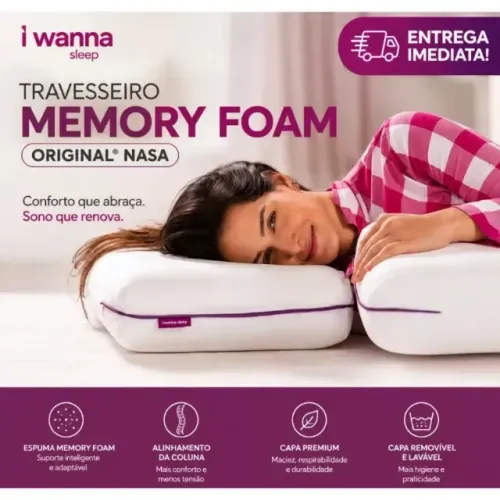 Travesseiro Memory Foam NASA I Wanna Sleep Original