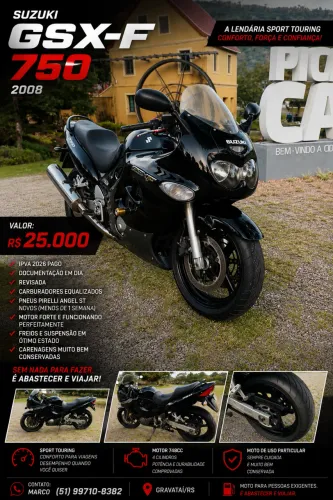 ? Suzuki GSX-F 750 2008 | Revisada | Pneus Novos | IPVA Pago
