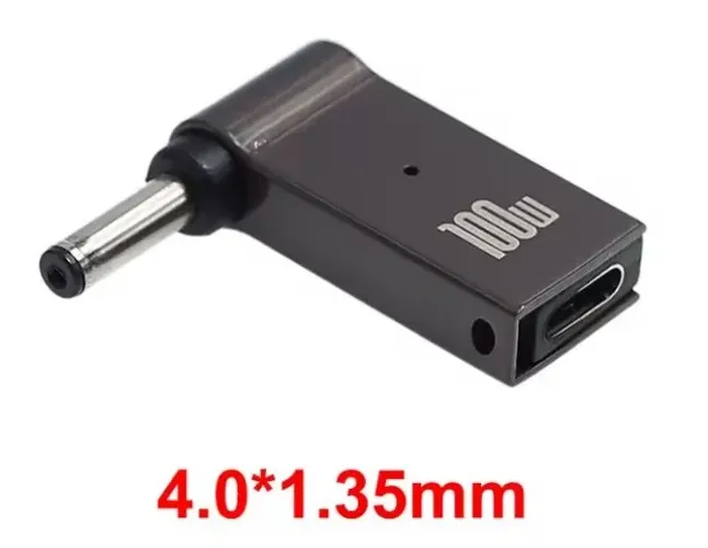 Adaptador USB tipo C fêmea para jack 4 mm x 1,7 mm macho