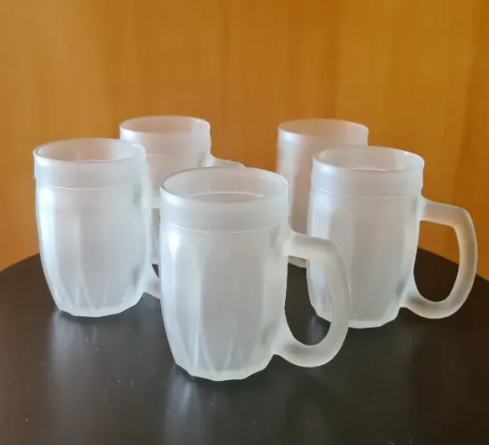 05 Canecas de Chopp Vidro Fosco