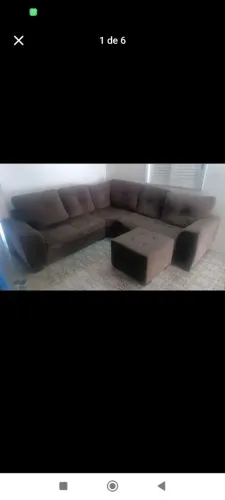 Sofá de canto 3 partes + puff centro ( USADO)