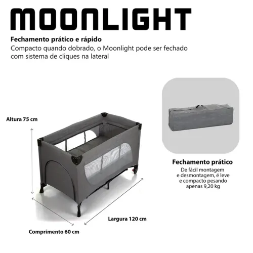 Berço Portátil ABC Design Moonlight Woven Muito Novo 