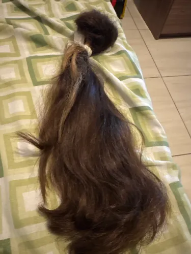 Cabelo Humano Natural 43 cm - Bem Conservado