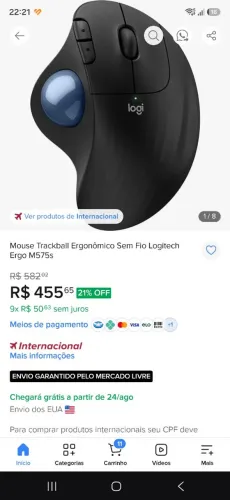 Mouse ergo 575s super novo, pouco uso