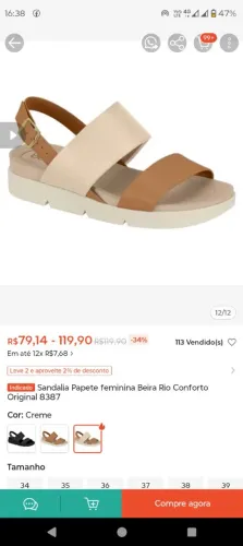 Sandália nova na caixa beira rio