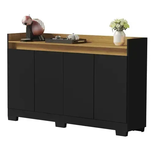 Buffet Real com 4 portas Na Cor Preto/Mel Novo!