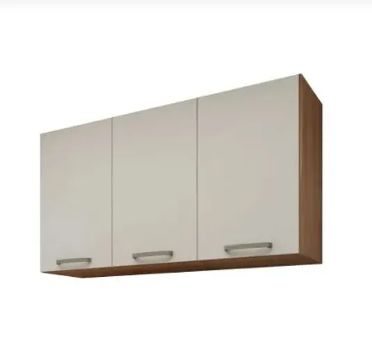 Armário Aéreo 3 Portas 120cm - Off White Bege