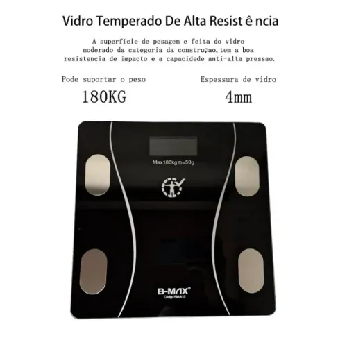 Balança Digital Smart com Bioimpedância para Uso Doméstico 