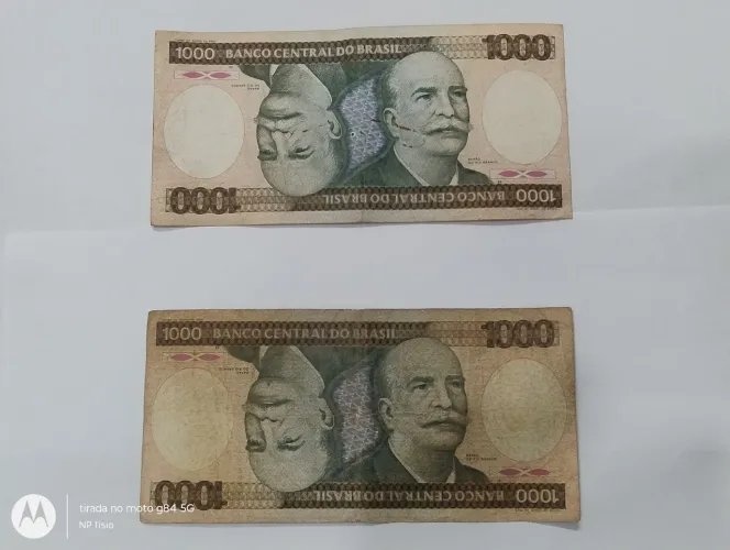 2 Cédulas 1000 Cruzeiros 1981-1989