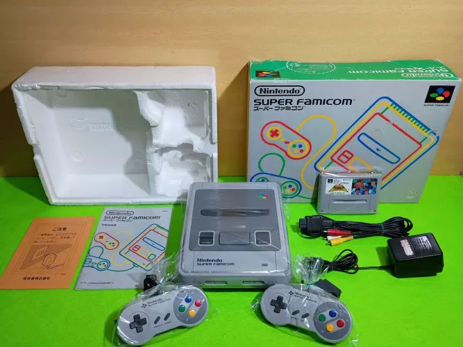 Super Famicom SNES Super Nintendo JPN Console Completo na caixa Super NES oficial SHVC-001
