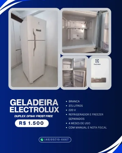 Geladeira Electrolux Duplex Frost Free branca 371 litros