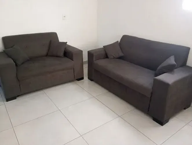 Conjunto de Sofás na Cor Grafite