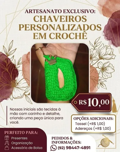 Chaveiro de Crochê