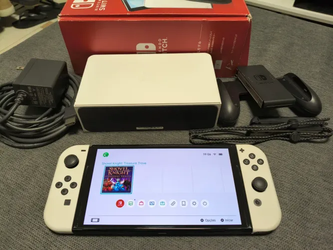 Nintendo Switch OLED Branco 64GB Desbloqueado SD 128GB