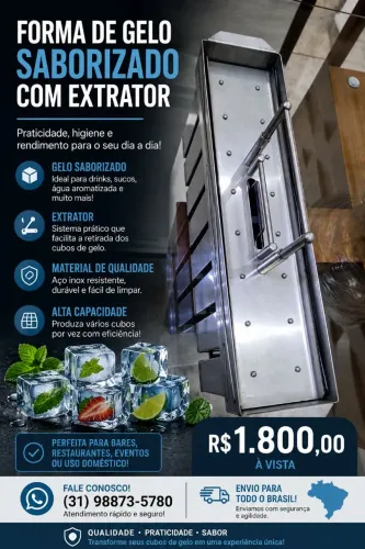 Formas para gelo saborizado com extrator