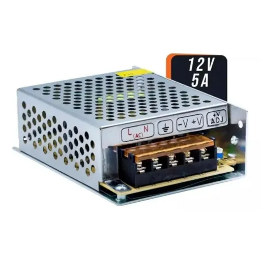 Fonte Colméia Chaveada 12V 5A 60W Bivolt Haiz para Led Som CFTV Câmeras