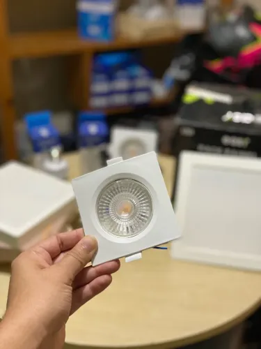 Kit 25 spot de led 5w luz amarela quadrado