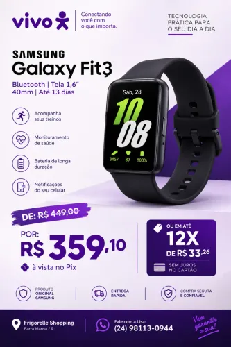 Relógio Samsung Galaxy Fit3
