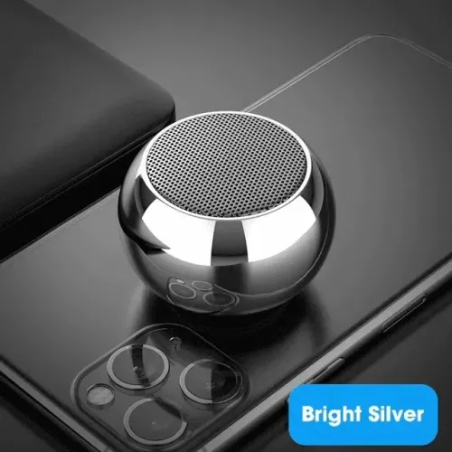 Promoção: mini caixa de som bluetooth prateada