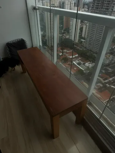 Banco rústico em madeira maciça de demolição - 1,42 m