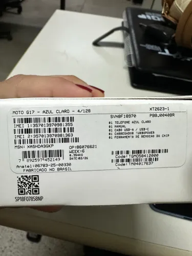 ? MOTO G17 128GB ? NOVO! ? Sem uso.
