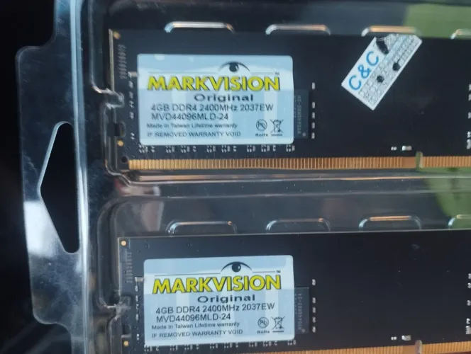 Memórias ram ddr4 4gb (total 8gb)