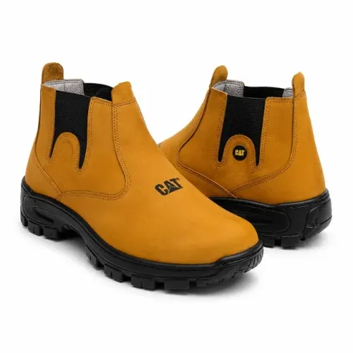 bota couro amarela palmilha em gel ( 41,42,43,44