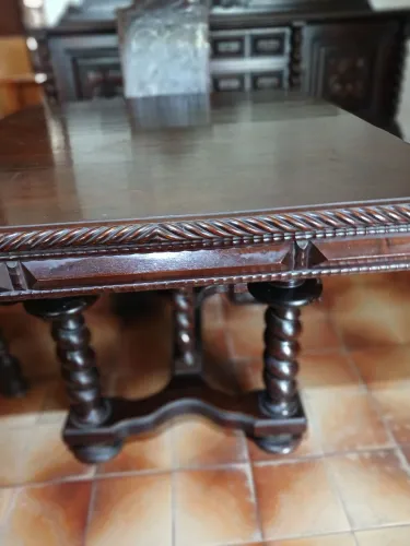 Mesa madeira nobre maciça século XIX tamanho ajustável 