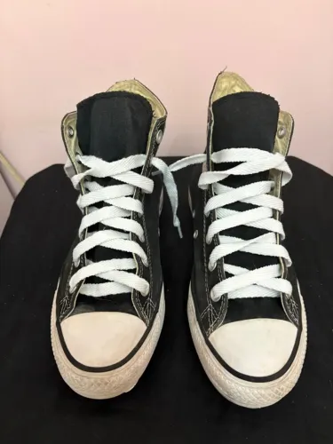 Tênis Allstar plataforma cano alto preto