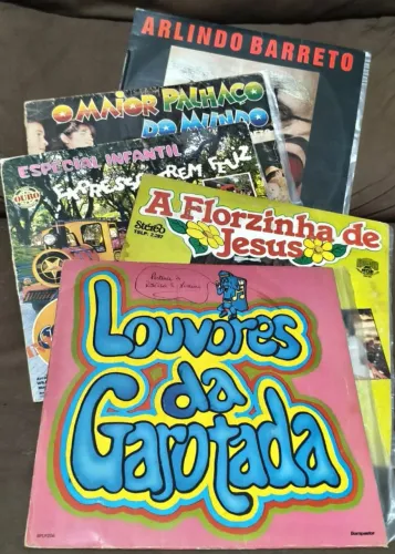 Lote 5 Lps Discos De Vinil Gospel Evangélico Infantil - Variados