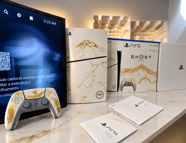 PS5 Slim Com Leitor de Discos+Caixa+Nota Fiscal+Garantia(Edicao Colecionador)