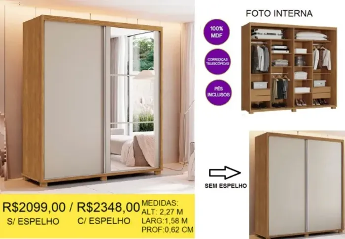 GUARDA ROUPAS VARIAS CORES