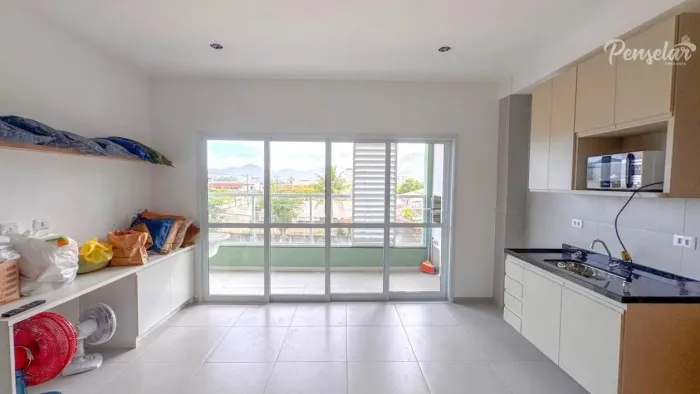 Ubatuba - Apartamento Studio Novo com Churrasqueira na Varanda Piscina e Sauna