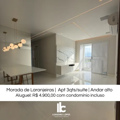 Locação apt 3qts/suíte decorado em Morada de Laranjeiras 