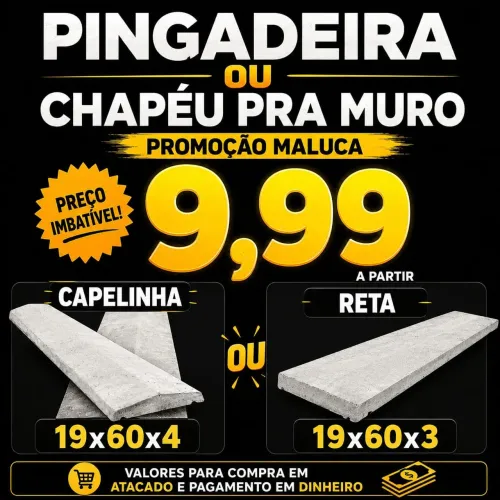 Pingadeiras ou chapéu de muro, Meio Fio, Piso Tatil 