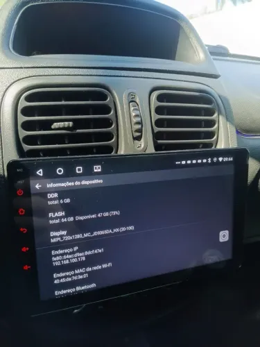 Central Multimidia 9pol 1Din 6GB 64GB Android Auto Carplay Espelhamento USB BT - H-Tech