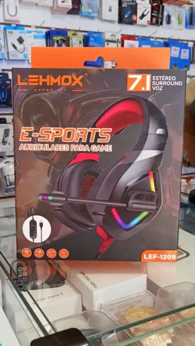 Headset Gamer Fone De Ouvido Usb Rgb Microfone Led Vermelho - Novo