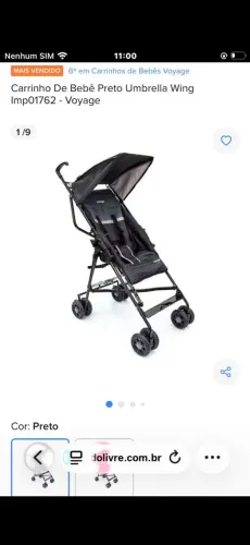 Carrinho de bebê guarda chuva voyage