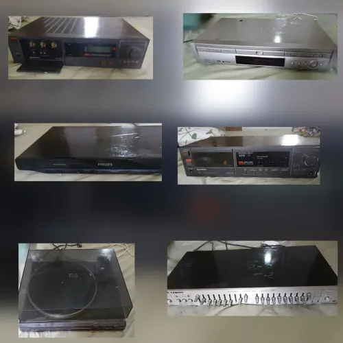 Toca disco vinil mais aparelhos de som
