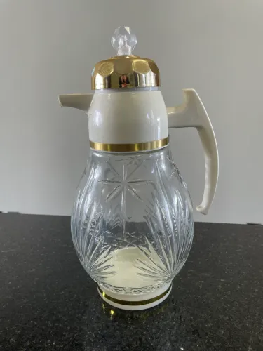 Jarra Térmica Vintage 2,5 Litros em Vidro Lapidado - Retrô - Ótimo Estado