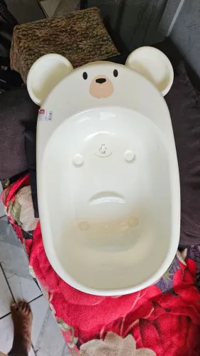 Banheira para bebê unisex , amarela ursinho