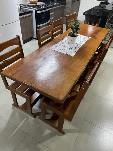Mesa de madeira maciça 240X78