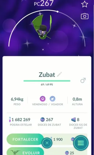 Zubat Shiny de chapéu Halloween