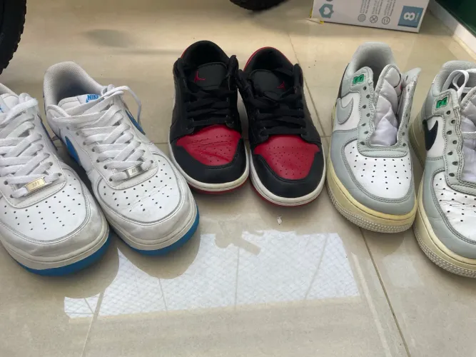 Kit 3 Tênis Nike Air Force 1 + Jordan 1 Low Tam. 39 - Usados 