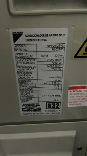 AR CONDICIONADO DAIKIN 24000 BTUS INVERTER