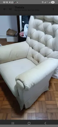 Poltrona de amamentação em linho beige- sem avarias
