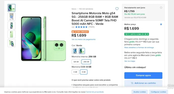 MOTO G54 NOVO PROMOÇÃO ESPECIAL