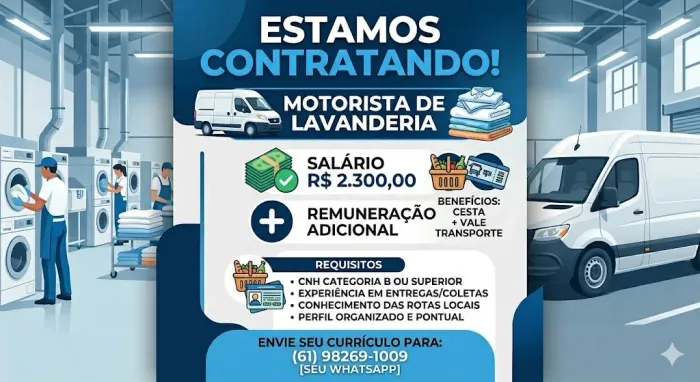 Contrato motorista para lavanderia 